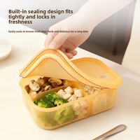 Boîte à lunch en silicone standard haute transparence, compatible micro-ondes, boîte bento, récipient pour repas diététiques, boîte de rangement alimentaire