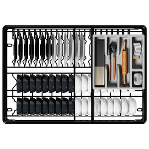 Cesta extraíble de acero inoxidable 304 para condimentos de cocina, organizador de cocina de doble capa, tazón de almacenamiento extraíble sólido. - Product Image 1