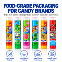 Tabung Aluminium Plastik untuk Selai dengan Tutup Ulir, Kemasan Food Grade 12.7-35mm, Wadah Custom Cetak UV