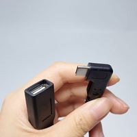 كابل OTG قصير مخصص من النوع C ذكر إلى USB أنثى بزاوية 90 درجة، محول USB C بزاوية قائمة، تصنيع حسب الطلب بكميات قليلة