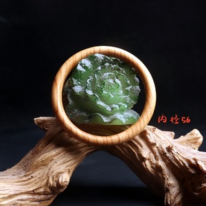 Pulsera de madera de durazno elegante y exquisita, anillo único, color natural, estilo antiguo, regalo para el día de la madre, cumpleaños - Product Image 2