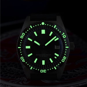 Reloj Mecánico para Hombre OEM, Acero Inoxidable, Resistente al Agua, Bisel Luminoso, Esfera Redonda, Indicador de Segundos, Correa de Goma de 20 mm, Función de Buceo - Product Image 5