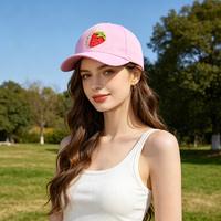Casquette de baseball rose fraise d'été en gros, design personnalisé, logo brodé, style sportif urbain, impression en relief, tissu courant
