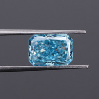 Diamant bleu fantaisie de laboratoire de 1 à 2,5 carats, taille Radiant, certifié IGCI, véritable couleur CVD