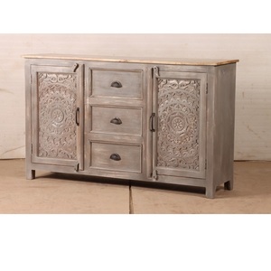 Luxury Solid Wood Cabinet <b>Sideboard</b> Buffet <b>Storage</b> Cabinet for Living Room Dining Room Hotel Apartment Modern Furniture OEM ODM - Product Image 1