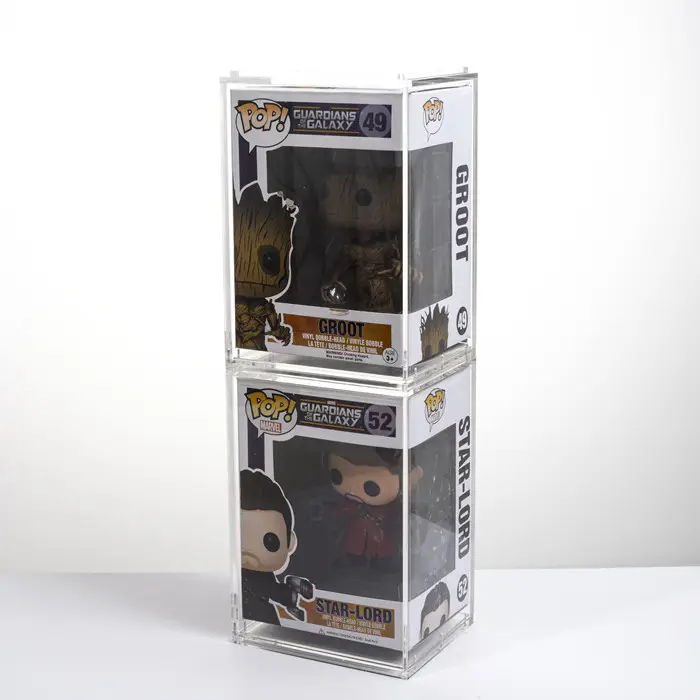 Yageli fabrika toptan yüksek kalite özel tasarım temizle istiflenebilir akrilik funko pop vitrin