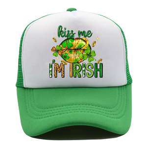 <span class=keywords><strong>Irlanda</strong></span> Día de San Patricio Decorado Carnaval Trébol Poliéster Esponja Gorra de béisbol Poliéster Esponja Malla Impreso Logo Sombrero en blanco - Product Image 3