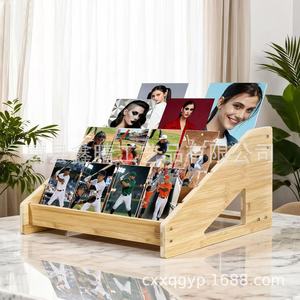 Wooden Display <b>Rack</b> 7 Tier Light <b>Weight</b> For Photos Cards Postcards Books Storage Organizer - Product Image 2