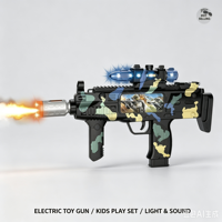 Pistolet jouet militaire pour enfants avec lumière et son, camouflage, vibration électrique, tir, pour garçons, avec effets de brouillard clignotant, pour jeu d'imitation