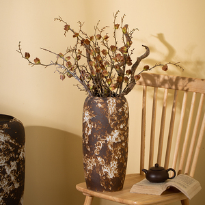 Vaso per Fiori in Ceramica Fatto a Mano, Stile Rustico Moderno Wabi-sabi, Decorazione per la Casa, Vaso da Terra in Porcellana e Terracotta per Coltivazione Idroponica - Product Image 2