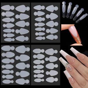 12 pièces double ongles formes faux conseils pour Extension de Gel construction rapide ongles français moule doux <span class=keywords><strong>Silicone</strong></span> tampons <span class=keywords><strong>manucure</strong></span> outils - Product Image 1