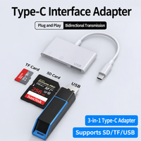 Lecteur de carte SD/TF compatible pour appareils iOS, type C, trois-en-un, transfert haute vitesse pour tablettes et appareils photo