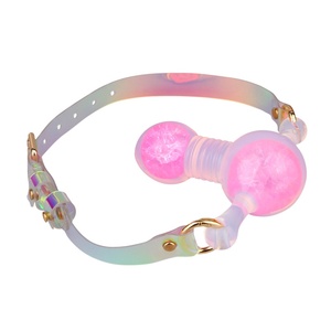 CITYFUN Colorful Mouth Gag with Built-in Bead Liquid Silicone Mouth Plug BDSM Sex Toys <b>Bondage</b> <b>Gear</b> Fetish Gag for Women Men - Product Image 5