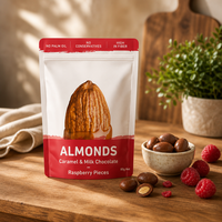 Herbruikbare hersluitbare aluminiumfolie PET voedselveilige verpakkingstas met venster en ritssluiting voor noten en gedroogd fruit