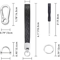 Porte-clés artisanal en cuir tressé, avec anneau en alliage de zinc imprimé UV, porte-monnaie tendance de forme irrégulière pour hommes d'affaires