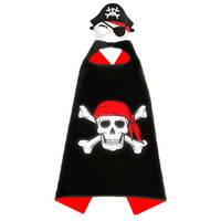 Disfraz de Capa de Pirata de 3 Piezas para Niños, Capa de Pirata con Máscara para Niños, Disfraces para Fiestas de Carnaval de Halloween