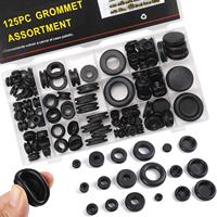 Kit d'assortiment de 125 passoires en caoutchouc moulé, composants de joint de câblage pour pare-feu et anneaux de fixation pour applications électriques industrielles