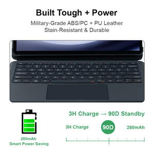 S10FE แบบบูรณาการ + 13.1นิ้ว78คีย์ PU กรณีแป้นพิมพ์หนัง PU ผู้ถือปากกาทัชแพดภาษาญี่ปุ่นสำหรับ <span class=keywords><strong>Galaxy</strong></span> <span class=keywords><strong>Tab</strong></span> <span class=keywords><strong>S</strong></span> - Product Image 5