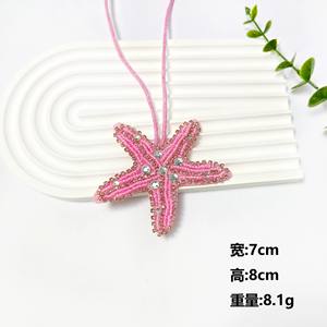 CHENXI Pendentifs de sacs et accessoires de porte-clés DIY personnalisés, mode, colorés, en strass, motifs étoile de mer, coquillage et conque - Product Image 4