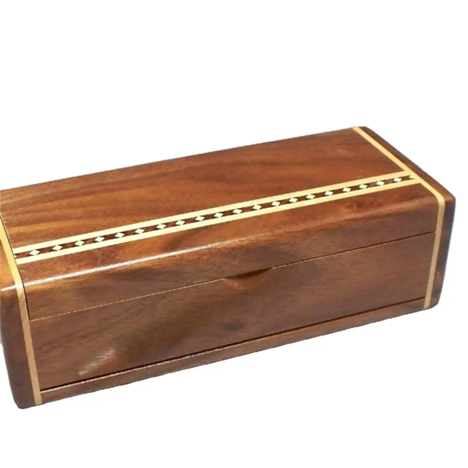 Kotak penyimpanan kayu kustomisasi untuk pensil grosir kotak penyimpanan kayu warna berbeda dengan tutup