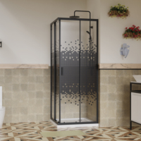 Porte de Douche Coulissante Carrée en Verre Trempé de Haute Qualité avec Cadre Brossé en Alliage d'Aluminium, Design Moderne, Dimensions 80x80, 90x90, 100x100, Certifiée CE