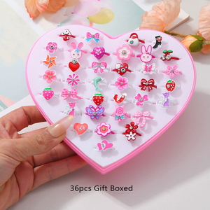 Set Cincin Semprot Cat Kartun Terbaru Warna-warni Lucu dengan 12Pcs/36Pcs Berbagai Ukuran Perhiasan Fashion - Product Image 5