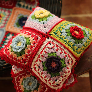 Funda de cojín de flores para sofá, Y-F de 34x34, Bohemia, Vintage, ganchillo, cuadrado, Hippy, decorativo - Product Image 1