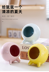Capsule spatiale transfrontalière nid de <span class=keywords><strong>Hamster</strong></span> en céramique lit pour animaux de compagnie refroidissement d'été refroidissement <span class=keywords><strong>Cool</strong></span> abri <span class=keywords><strong>Cage</strong></span> usine en gros - Product Image 3