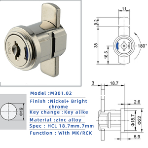 <strong>Drawer</strong> and File Cabinet Zinc Alloy Cabinet Cylinder Cam <strong>Lock</strong> with Master <strong>Key</strong> - Product Image 4