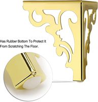 Moderne Dreieckige Eisen-Eckbeine für Esstisch, Schrank, Sofa, Europäisches Blumendesign, 12 cm Höhe, Gold, Robust, Einfache Montage