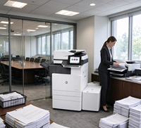Printer Multifungsi Laser Warna HP Color LaserJet Enterprise MFP M681dn A4 47ppm Cetak Duplex Otomatis Salin Pindai Kecepatan Tinggi