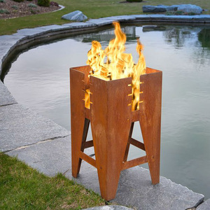 Gril de jardin design à épissage de pilier à quatre coins-Barbecue en acier portable résistant aux intempéries pour la maison, le patio et le camping - Product Image 3