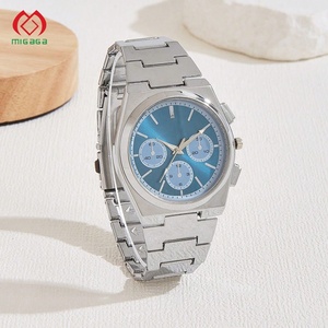 Proveedor de relojes OEM de alta calidad, relojes de pulsera multifunción de acero inoxidable azul, cronógrafo impermeable, <span class=keywords><strong>reloj</strong></span> de cuarzo para hombre - Product Image 4