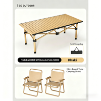 Table de camping pliable moderne en alliage d'aluminium robuste, imperméable, portable, pour pique-nique en extérieur, jardin, cour arrière