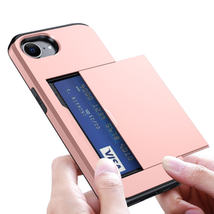 2025 2-in-1 inserto scorrevole in TPU morbido porta carta per portafoglio custodia per telefono per <span class=keywords><strong>iPhone</strong></span> 17 16 15 14 13 Pro Max compatibile 7 Plus - Product Image 1