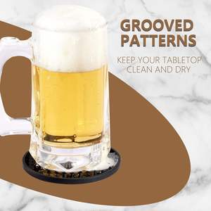 4inch Diameter Round Shape Drink Silicone <b>Placemat</b> <b>Coasters</b> <b>Set</b> with Holder De Silicona Silicone Custom <b>Coasters</b> - Product Image 4