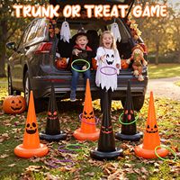 Jeu de lancer d'anneaux gonflables en plastique pour Halloween et anniversaires, 6 pièces, pour enfants, adultes et famille |   Jouets, cadeaux et décorations pour usage intérieur