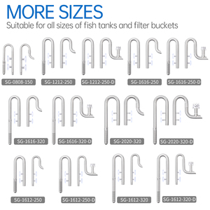 أنبوب زنبق حوض السمك مع مقشدة السطح Iow تدفق الفولاذ المقاوم للصدأ للأسماك - Product Image 3