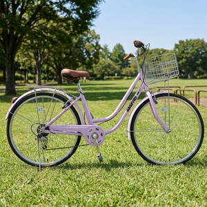Bicicletta da città per esterni in acciaio ad alto tenore di carbonio, doppia sospensione, freni a disco retrò, forcella ammortizzata, telaio antiurto completo, velocità singola, per adulti - Product Image 3