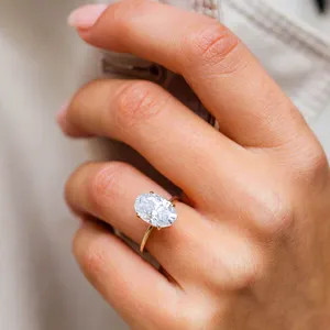 Hailer joyas 1.2ct-4.7ct taglie multiple 10k/14/18k anello di fidanzamento con diamante da donna anello in oro massiccio moissanite
