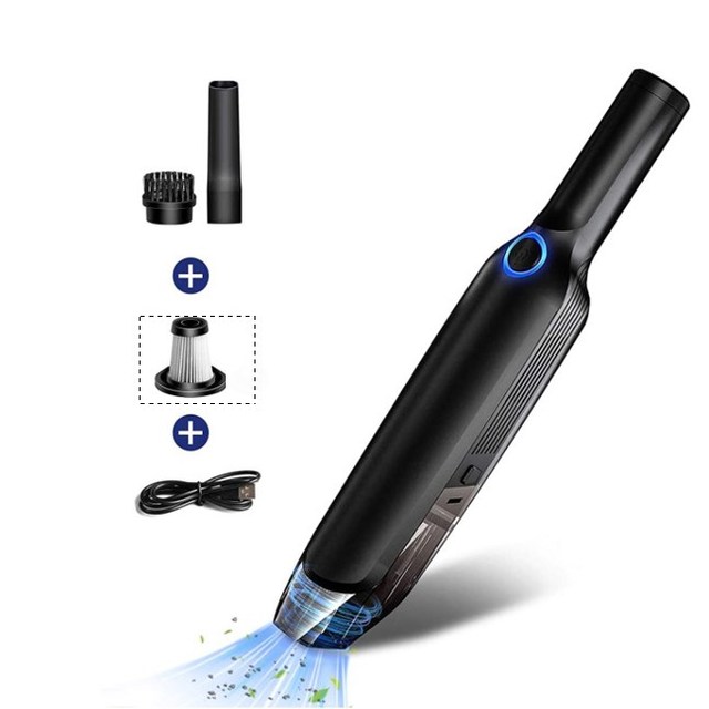 Wireless Car Vacuum Cleaner With High Power 9Kpa 5KPA Hand Vacuum Cordless Rechargeable Handheld Vacuum 3x2000mAh Li-ion Battery