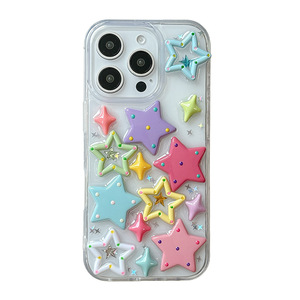 Nuova <span class=keywords><strong>Cover</strong></span> <span class=keywords><strong>Trasparente</strong></span> con Glitter Scintillanti a Stella 3D Color Macaron per <span class=keywords><strong>iPhone</strong></span> 17 16 15 14 Pro Max, con Protezione Anti-Caduta - Product Image 6