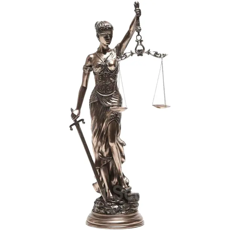 Oficina del abogado Equidad judicial Justicia y equilibrio legal Diosa de bronce Escultura Themis