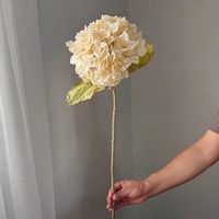 KEWEI 1836 Bunga Hydrangea Sutra Imitasi Kering Populer, Bunga Hydrangea Biru, Hiasan Meja Makan, Dekorasi Vas Dalam Ruangan