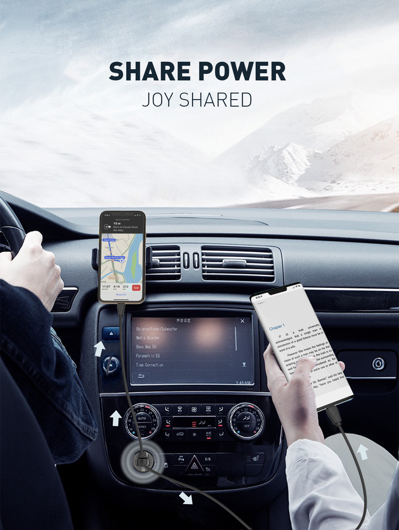 LDNIO C510Q USB C Fast Car Charger 36W PD+QC3.0 Fast Charging in Car charger Dual Port USB Car Charger