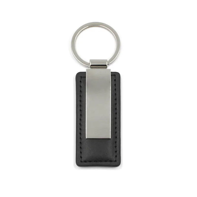 Grosir hadiah desain pribadi mengukir nama bisnis kosong gantungan kunci gantungan kunci mobil merek Logo logam Pu kulit kustom gantungan kunci