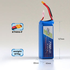 최고 품질 <span class=keywords><strong>Lipo</strong></span> <span class=keywords><strong>7700mAh</strong></span> 6S 22.2V 75C UAV FPV 드론 배터리 OEM ODM 슈퍼 높은 방전 속도 - Product Image 2