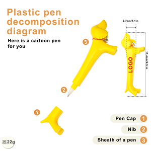 Promotional Novelty Dachshund Dog Shaped Plastic Ballpoint Pen Creative Puppy With Personal Custom Logo Printed for Gift <b>Kids</b> - Product Image 2