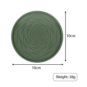 <b>Silicone</b> Drink Coasters Flowers Pattern Cup Mug Coffee Heat-Resistant Mats <b>Pads</b> for Office Home and Kitchen - Product Image 2