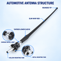 Antenne de voiture AM FM passive flexible à montage par trou avec câble coaxial pour récepteur stéréo automobile